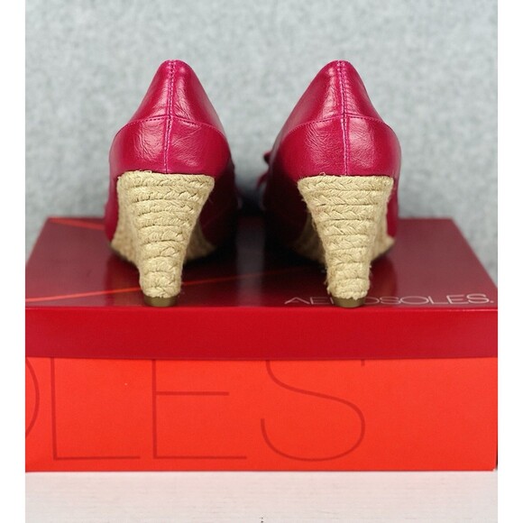 Aerosoles Well Wisher Shoes Womens 8.5M Pink Bowtie Peep Toe Espadrille Wedges - Picture 11 of 14